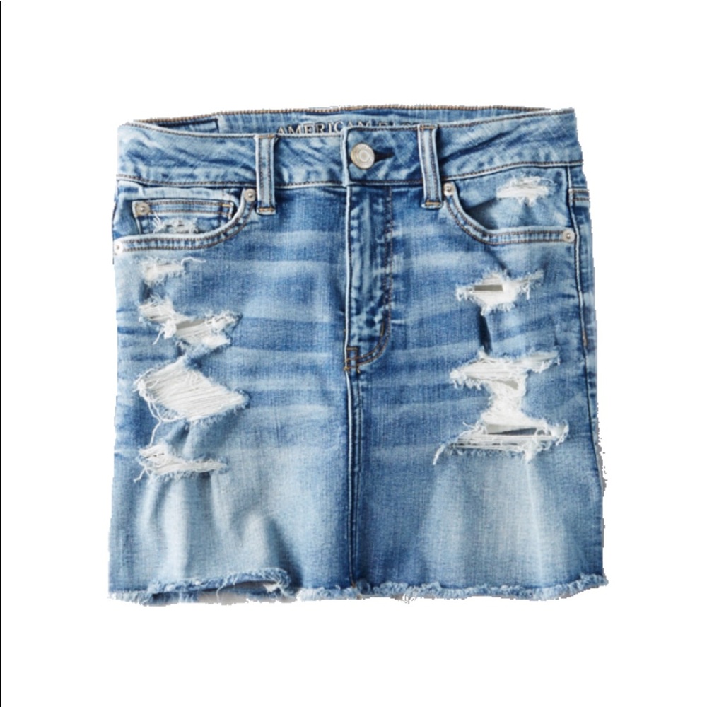 American Eagle Distressed Denim mini skirt